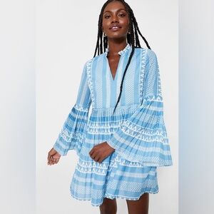 NWOT HYACINTH HOUSE
Blue & White Bell Sleeved Blaine Mini Dress